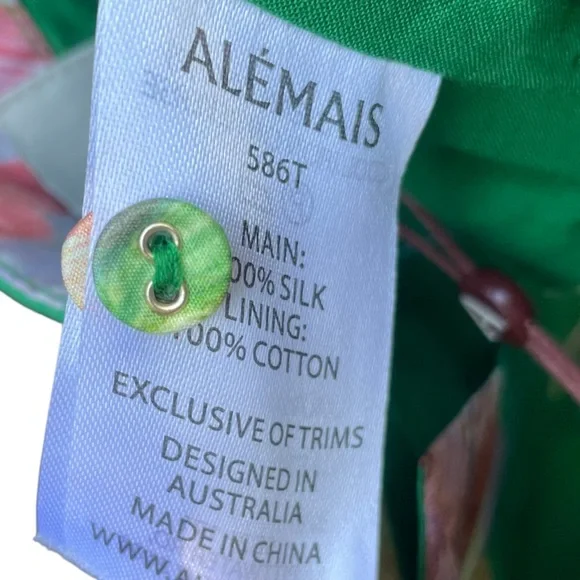 Alémais Arlo NWT Printed Off-the-Shoulder Silk Top Forrest - Picture 8 of 14